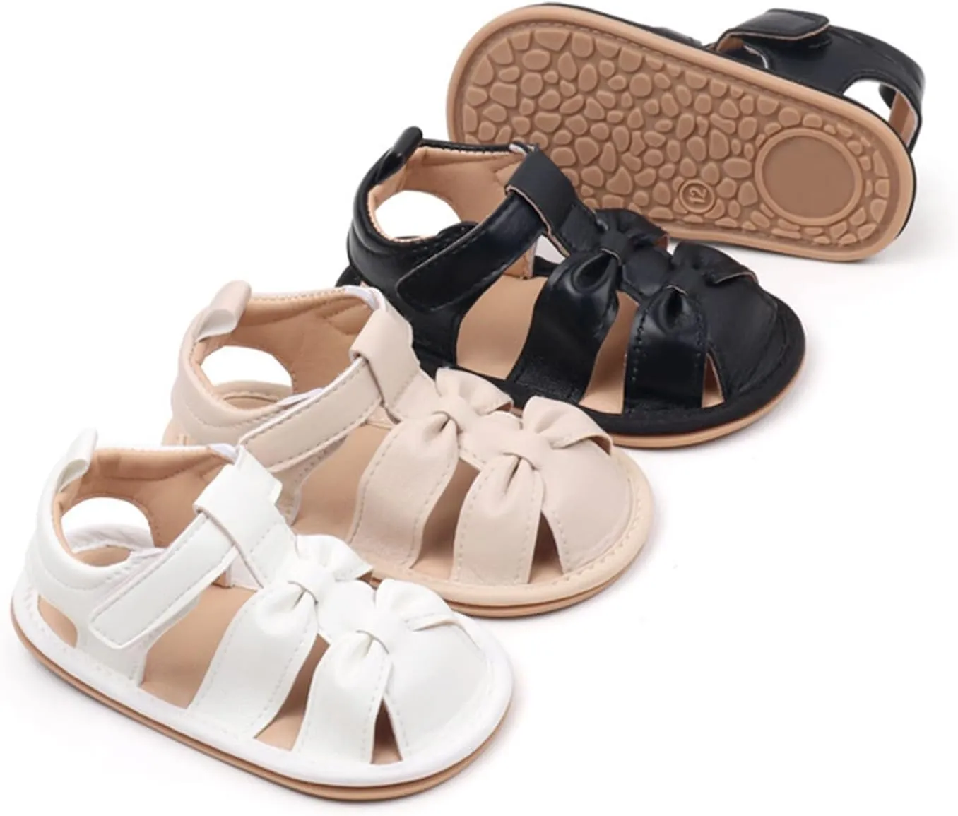 Toddler Leather Soft Open Toe Sandals Adjusted Strap Flat Wide Shoes Summer Barefoot Beach Pool Baby Infant Sandals