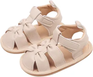 Toddler Leather Soft Open Toe Sandals Adjusted Strap Flat Wide Shoes Summer Barefoot Beach Pool Baby Infant Sandals