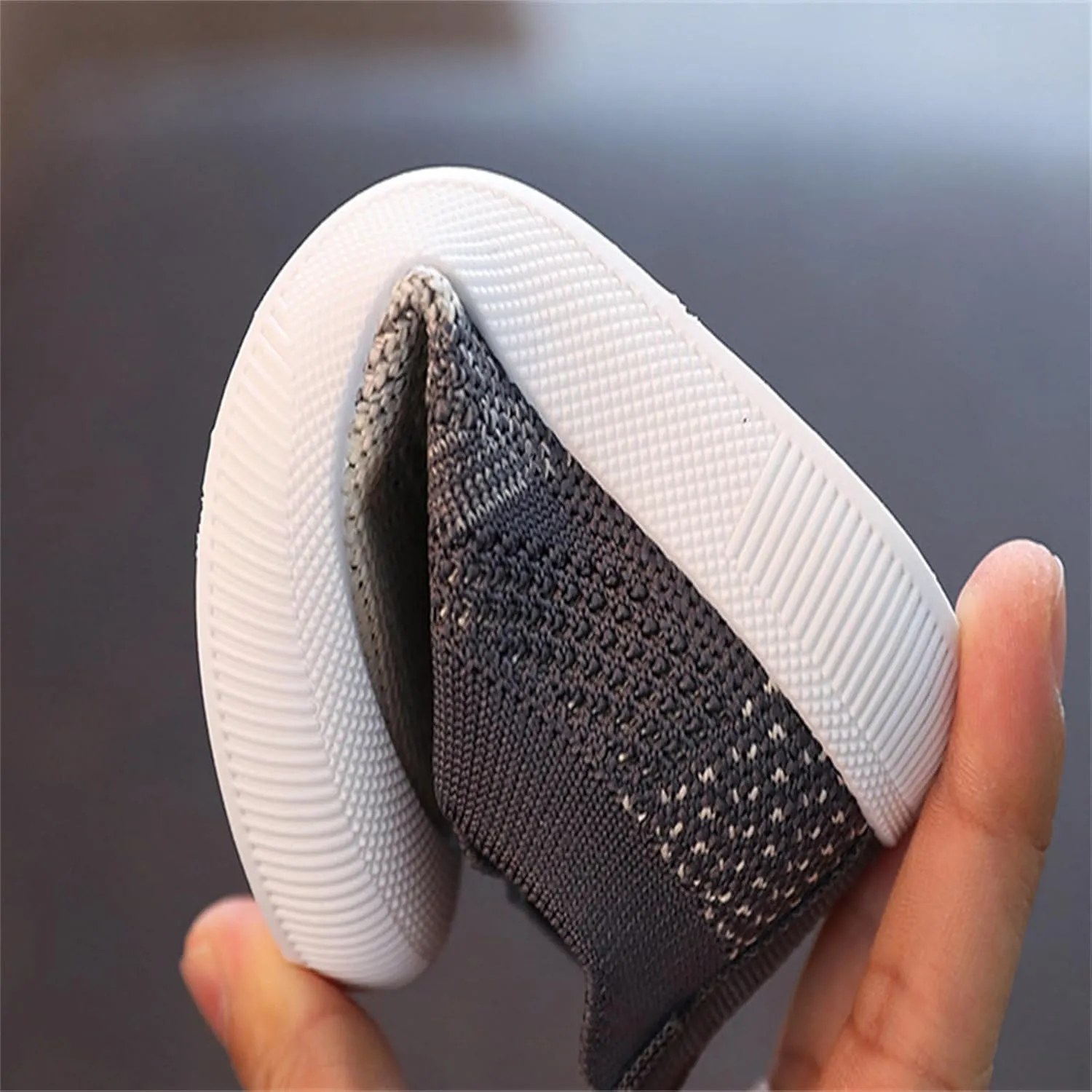 Toddler Non-Slip Walking Shoes Kid Wide Barefoot Shoe Mesh Slip on Sneakers Boys Girls Casual Breathable Tennis Shoes