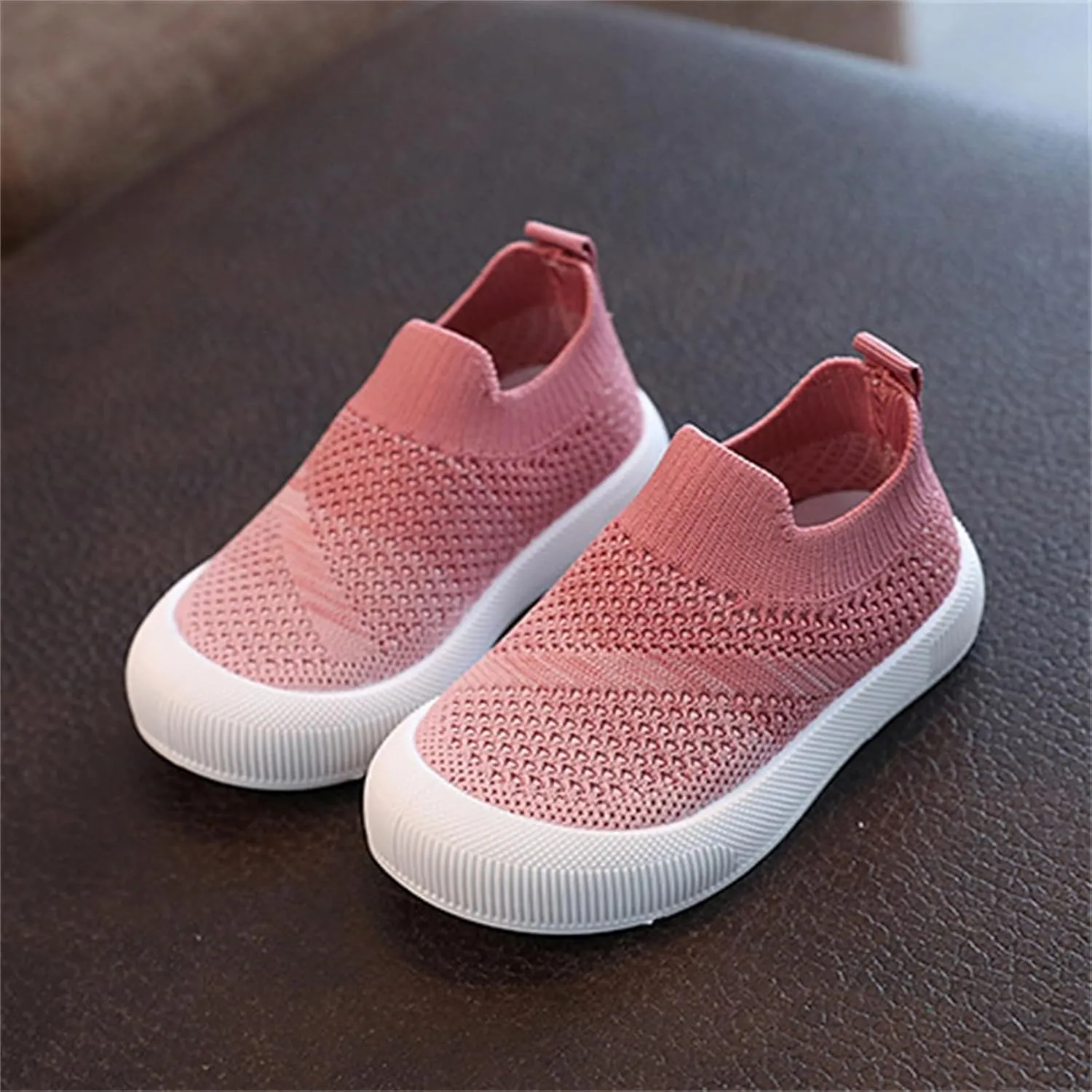 Toddler Non-Slip Walking Shoes Kid Wide Barefoot Shoe Mesh Slip on Sneakers Boys Girls Casual Breathable Tennis Shoes