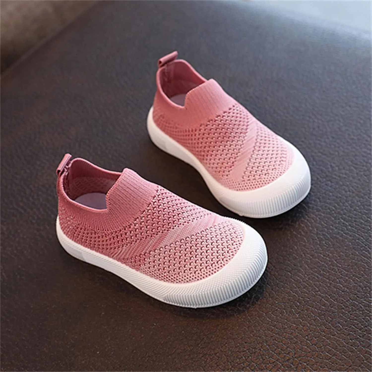 Toddler Non-Slip Walking Shoes Kid Wide Barefoot Shoe Mesh Slip on Sneakers Boys Girls Casual Breathable Tennis Shoes