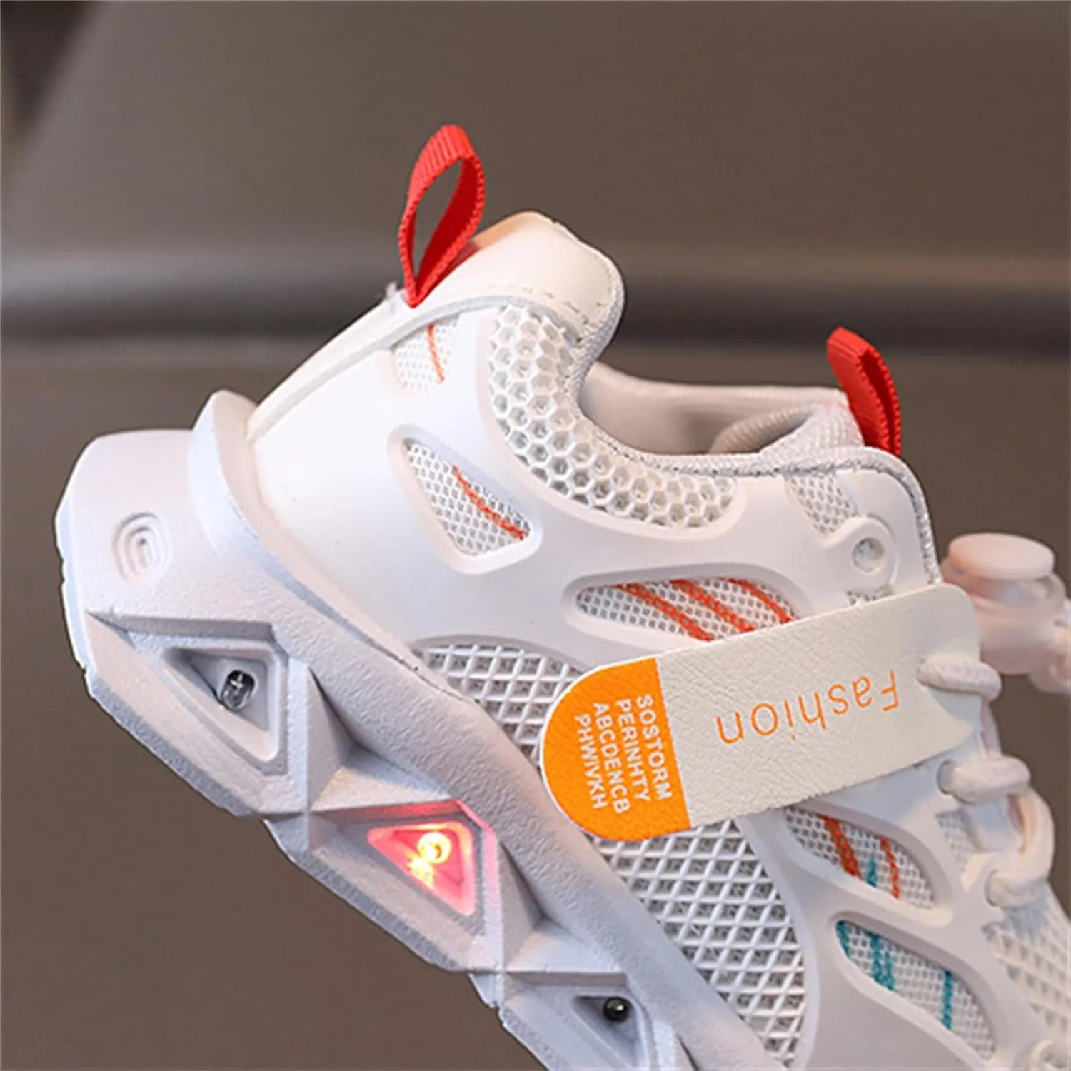Toddler Rubber Mesh Sneaker Light Up Glitter Shoelace Ankle First Walking Shoes Baby Infant Boys Running Sport Shoes