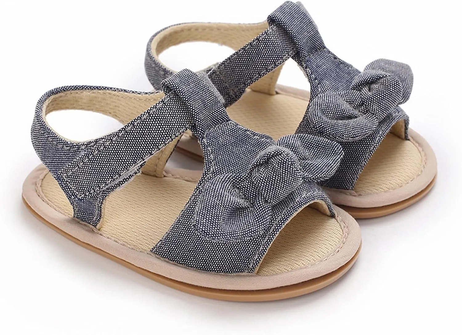 Toddler Sandals Baby Girls Sandals Ruffle Bowknot Premium Soft Sole Anti Slip Open Toe Breathable Summer Sport Sandals