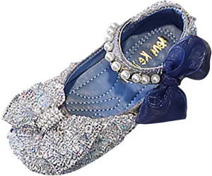 Toddler Sandals Girl, Girls Childrens Shoes Pearl Rhinestones Shining Kids Princess Shoes for Party and Wedding