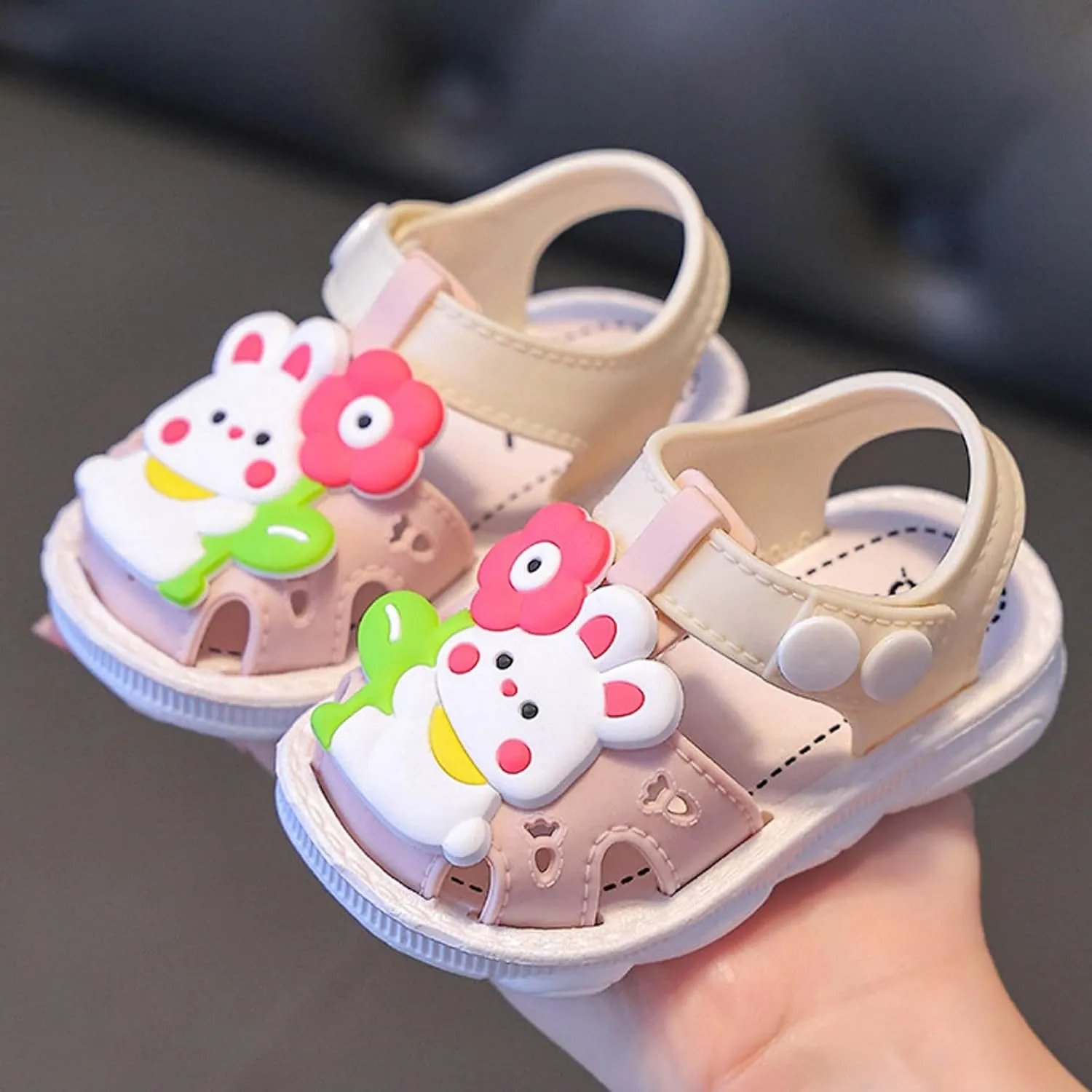 Toddler Slip On Shoes Children Shoes Comfortable Flat Sandals Fashionable Toe Covering Children Toddler Girl