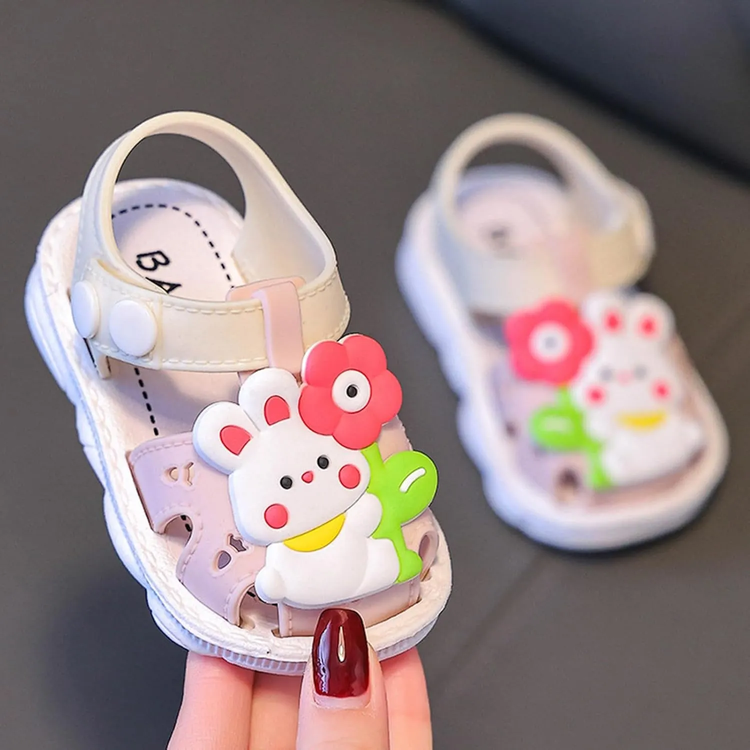 Toddler Slip On Shoes Children Shoes Comfortable Flat Sandals Fashionable Toe Covering Children Toddler Girl