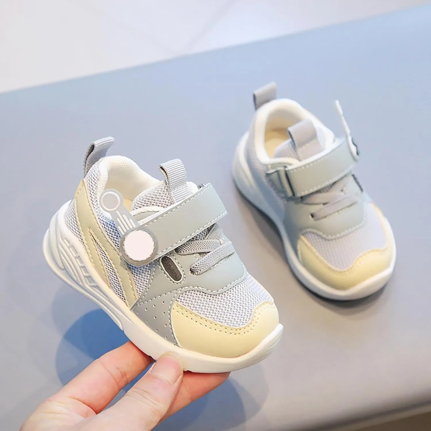 Toddler Slip On Sneakers Baby Walking Shoes Non-Slip Breathable Boys & Girls Tennis Shoes Infant Mesh Running Shoes