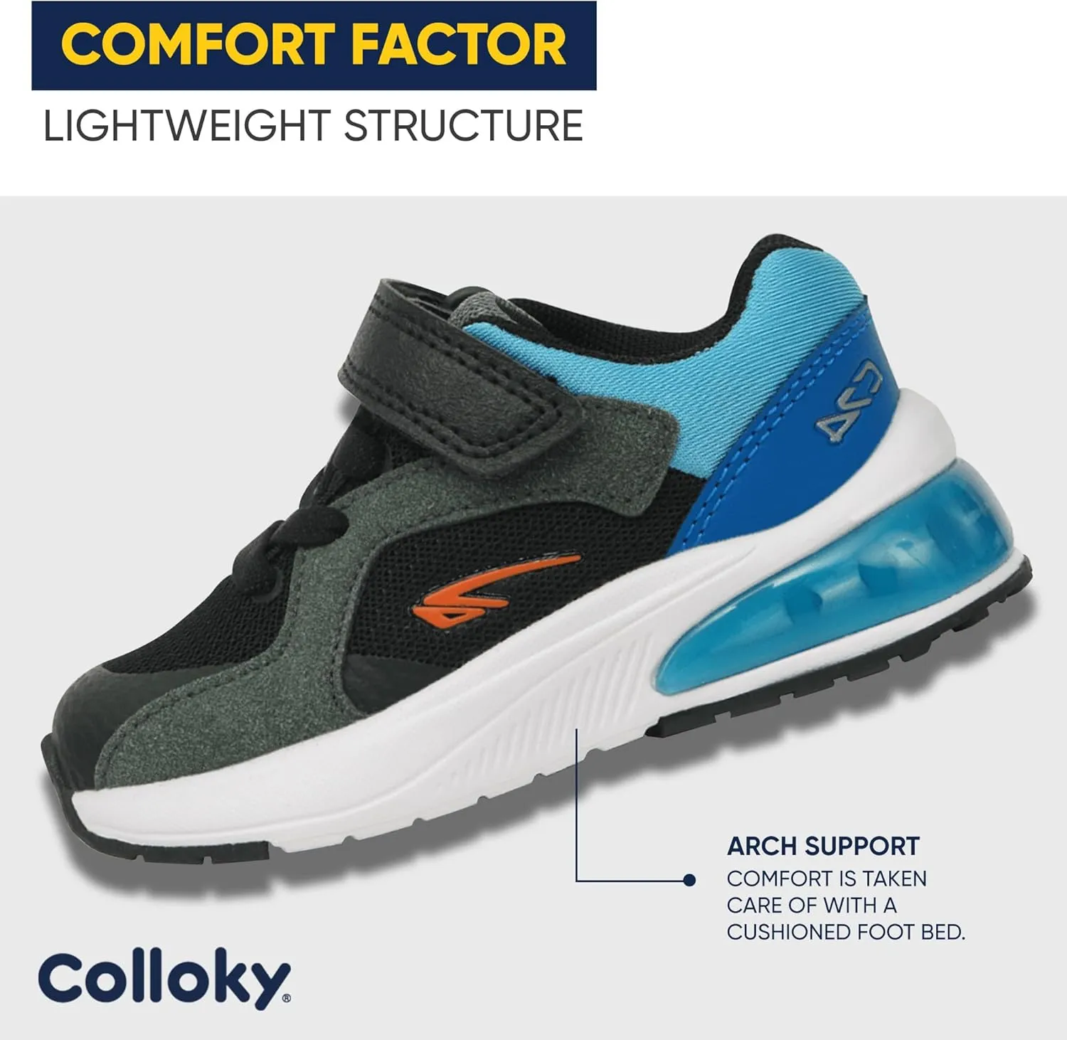 Toddler Sport Shoes for Boys and Girls - Washable Sneakers, Lightweight Design with Soft Soles & Adjustable Strap for Active Kids