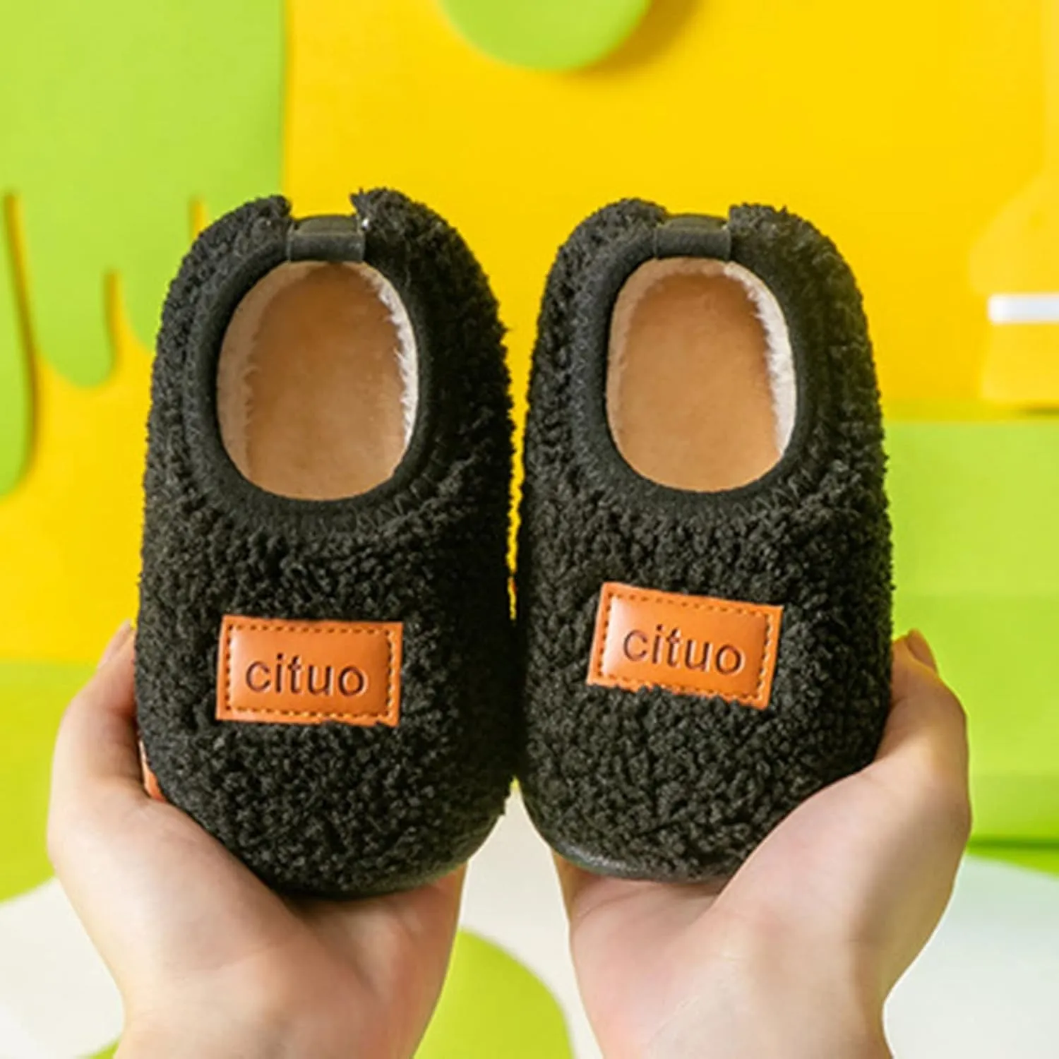 Toddler Tennis Shoes Childrens Girl Cotton Shoes Solid Color Fashion Soft Sole Winter Warm Indoor Non Slip Cotton