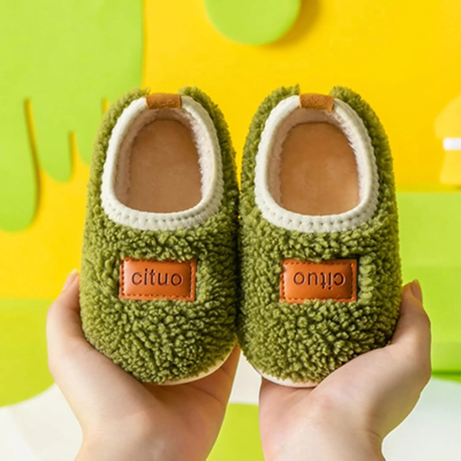 Toddler Tennis Shoes Childrens Girl Cotton Shoes Solid Color Fashion Soft Sole Winter Warm Indoor Non Slip Cotton