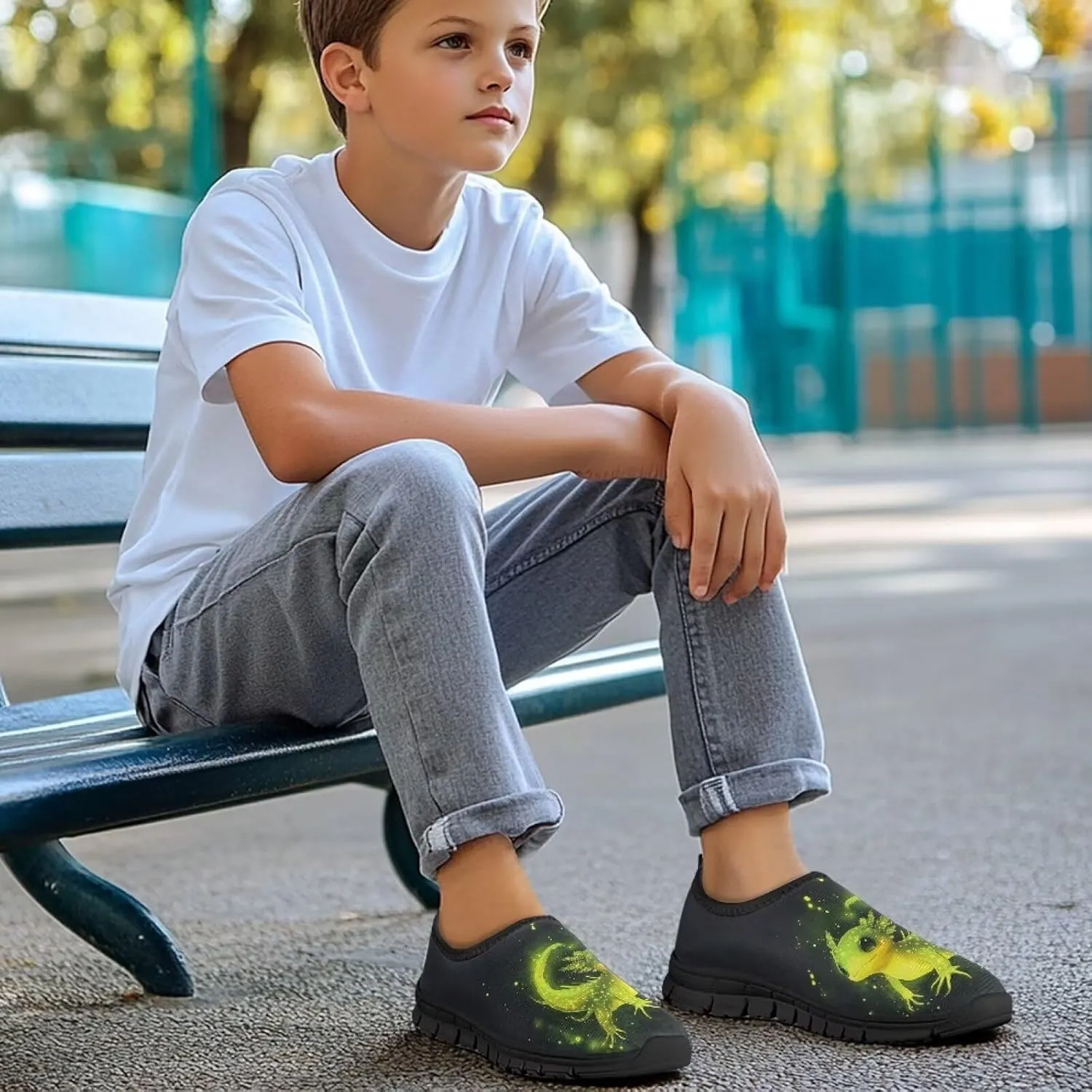 TODIYADDU Children's Running Shoes Non-Slip Tennis Shoes Boys Girls Breathable Mesh Fashion Sports Sneaker