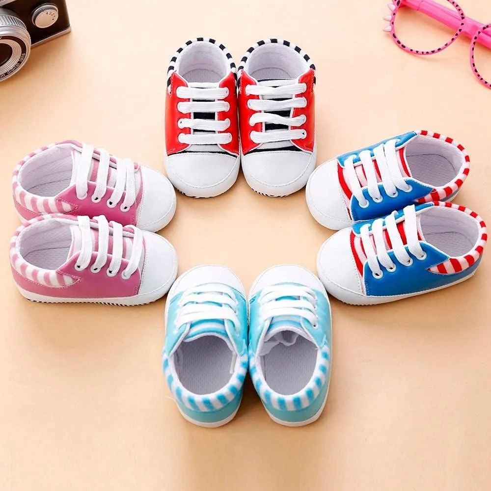 Unisex Baby Sneaker 0-18 M Newborn Boy Girl Soft Anti-Slip Sole Canvas Shoes Infant First Walkers Bandage Shoes