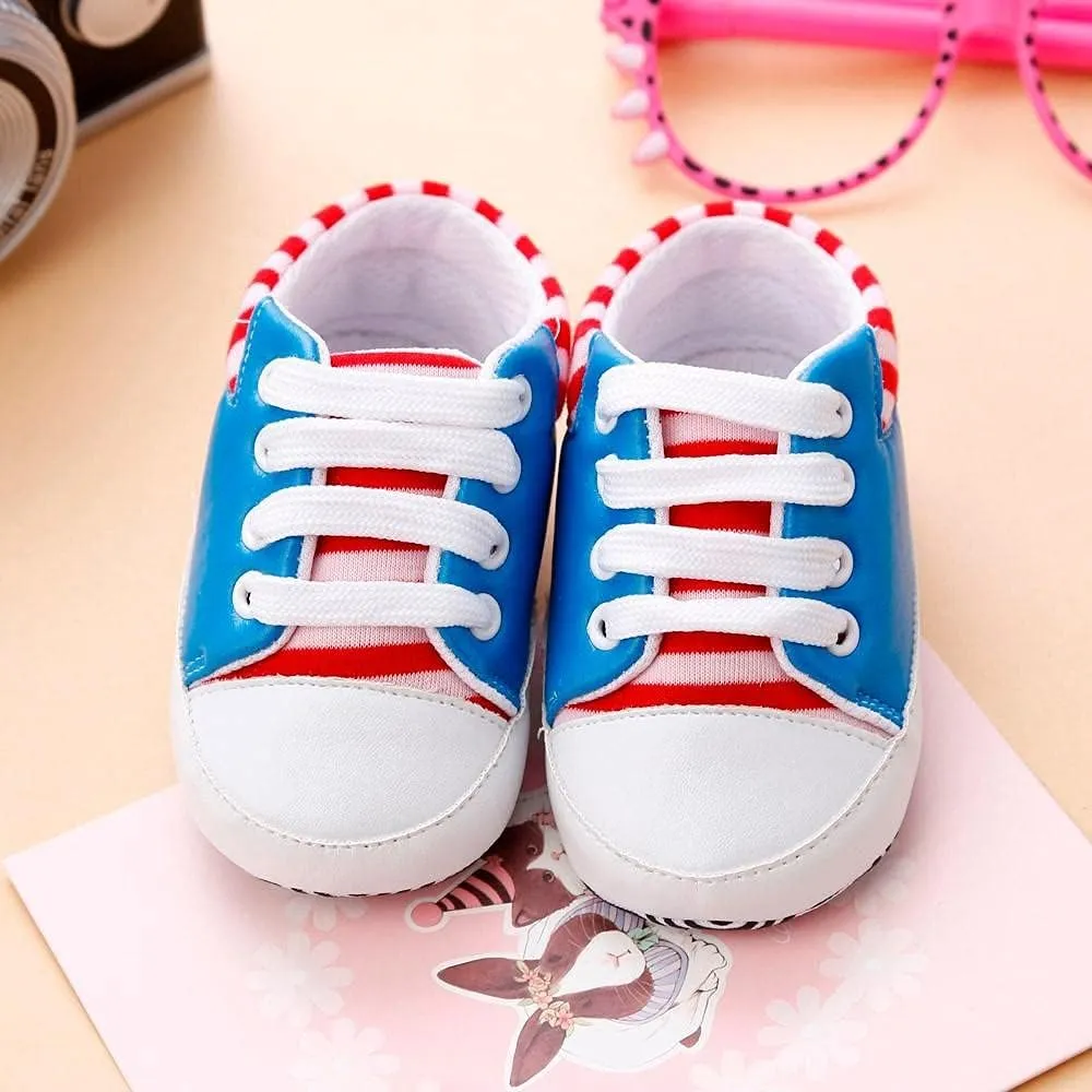 Unisex Baby Sneaker 0-18 M Newborn Boy Girl Soft Anti-Slip Sole Canvas Shoes Infant First Walkers Bandage Shoes