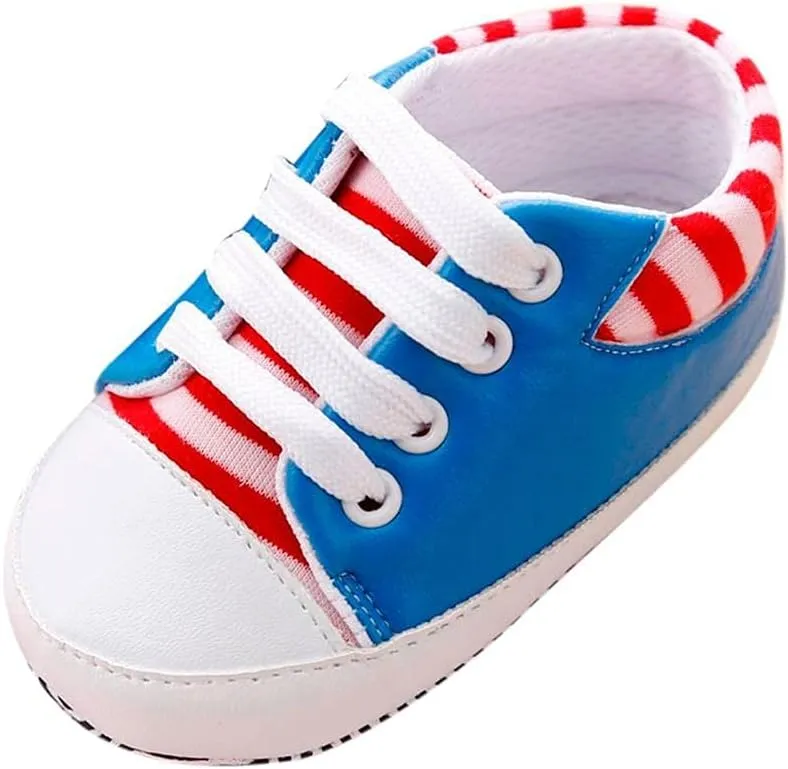 Unisex Baby Sneaker 0-18 M Newborn Boy Girl Soft Anti-Slip Sole Canvas Shoes Infant First Walkers Bandage Shoes