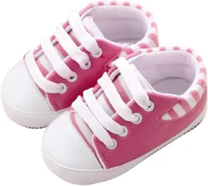 Unisex Baby Sneaker 0-18 M Newborn Boy Girl Soft Anti-Slip Sole Canvas Shoes Infant First Walkers Bandage Shoes