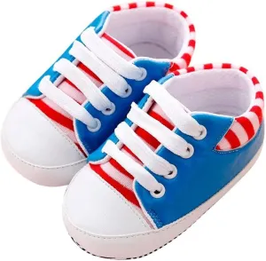 Unisex Baby Sneaker 0-18 M Newborn Boy Girl Soft Anti-Slip Sole Canvas Shoes Infant First Walkers Bandage Shoes
