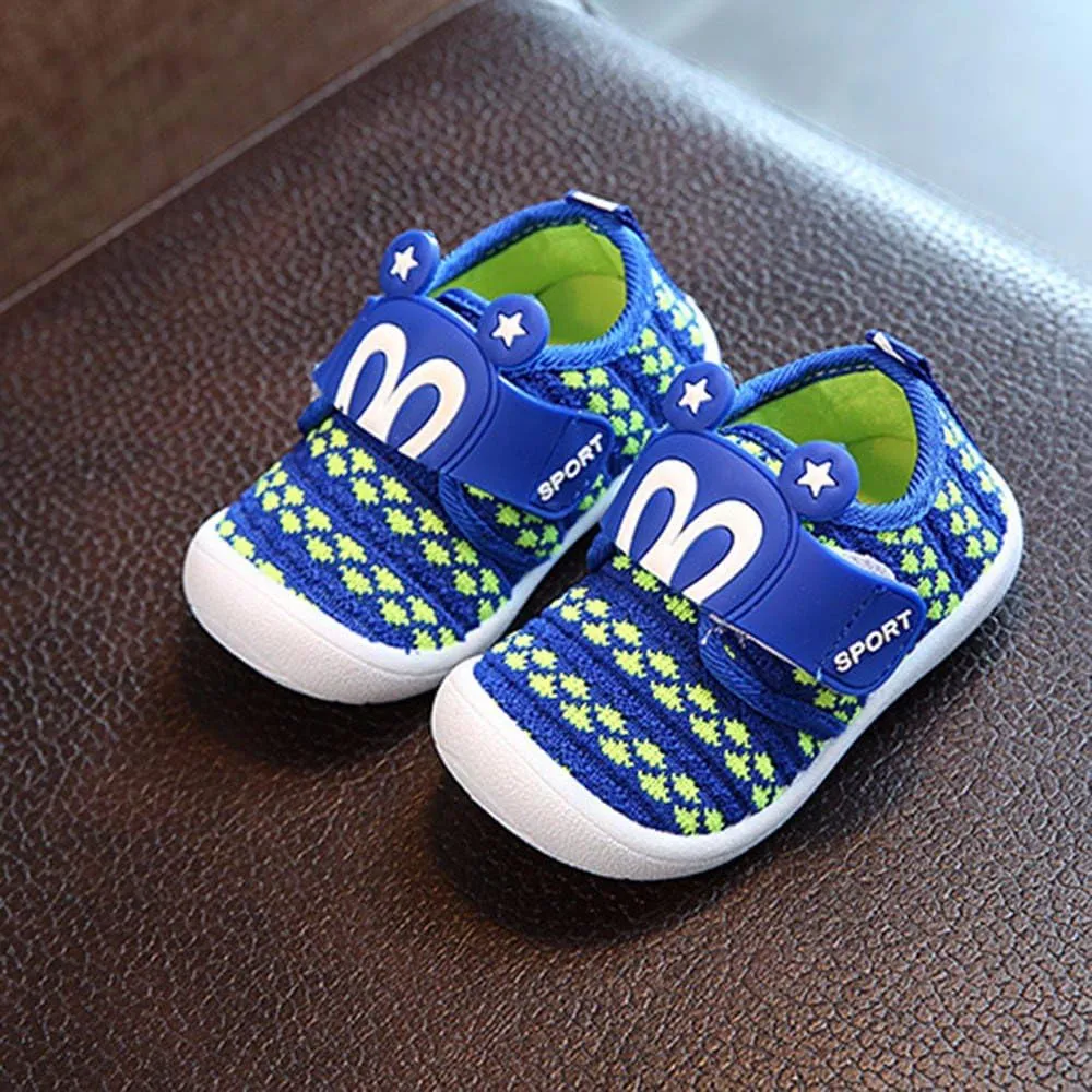 Unisex-Baby Sneakers Crib Shoes Newborn Infant Boy Girl Squeaky Shoes Lightwight Non-Slip Toddler First Walkers