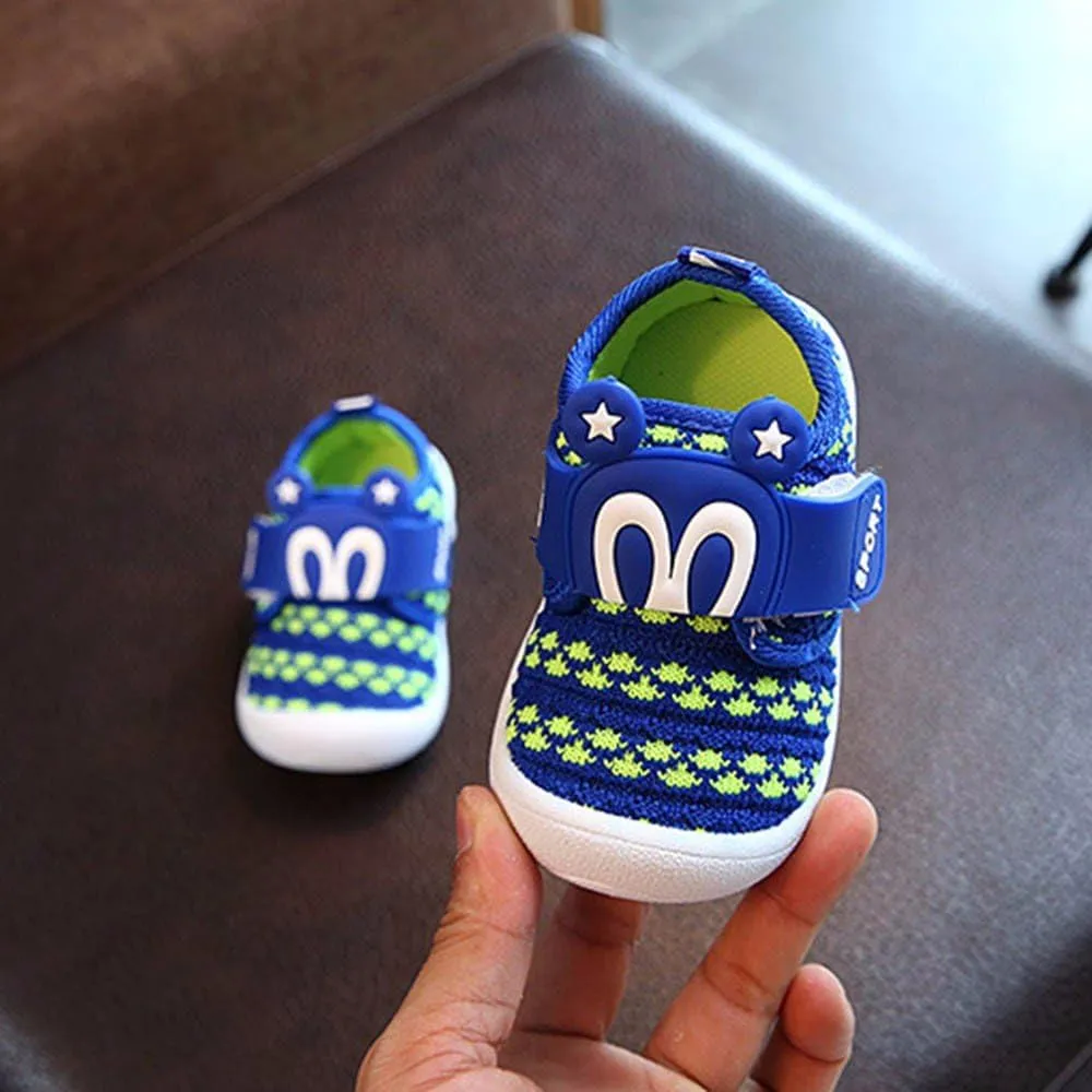 Unisex-Baby Sneakers Crib Shoes Newborn Infant Boy Girl Squeaky Shoes Lightwight Non-Slip Toddler First Walkers
