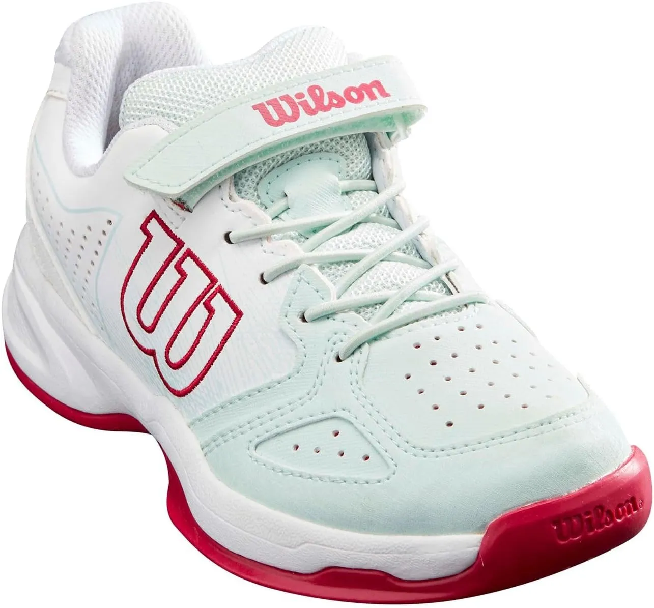 WILSON KAOS Junior QL Kids Tennis Shoes - Sea/White/Sangria/M / 4.0