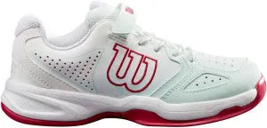 WILSON KAOS Junior QL Kids Tennis Shoes - Sea/White/Sangria/M / 4.0