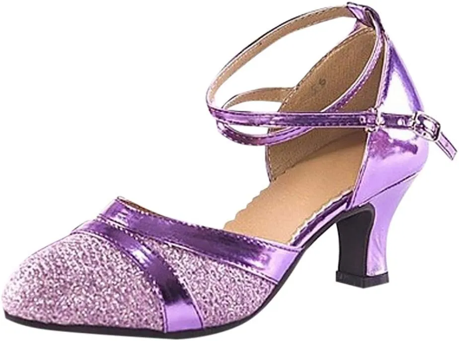 Women's Sandals Ballroom Tango Latin Dancing Shoes Sequins Shoes Social Dance Summer Sandals Casual Shoe
