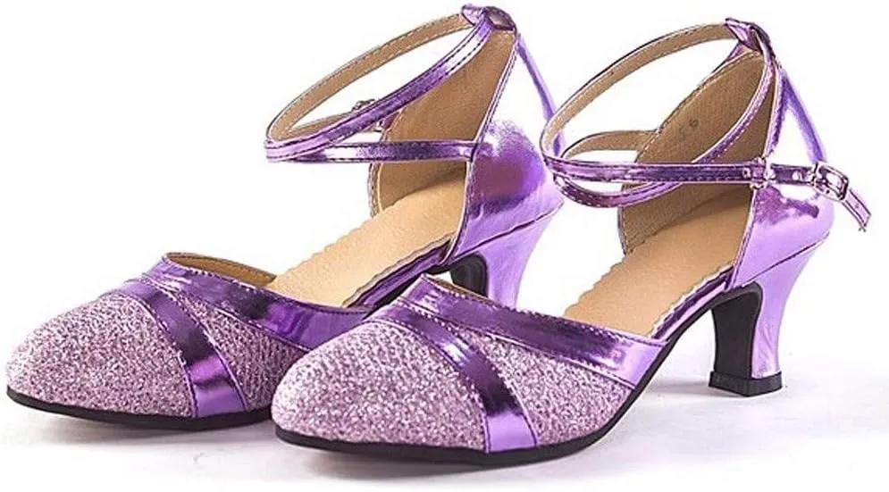 Women's Sandals Ballroom Tango Latin Dancing Shoes Sequins Shoes Social Dance Summer Sandals Casual Shoe