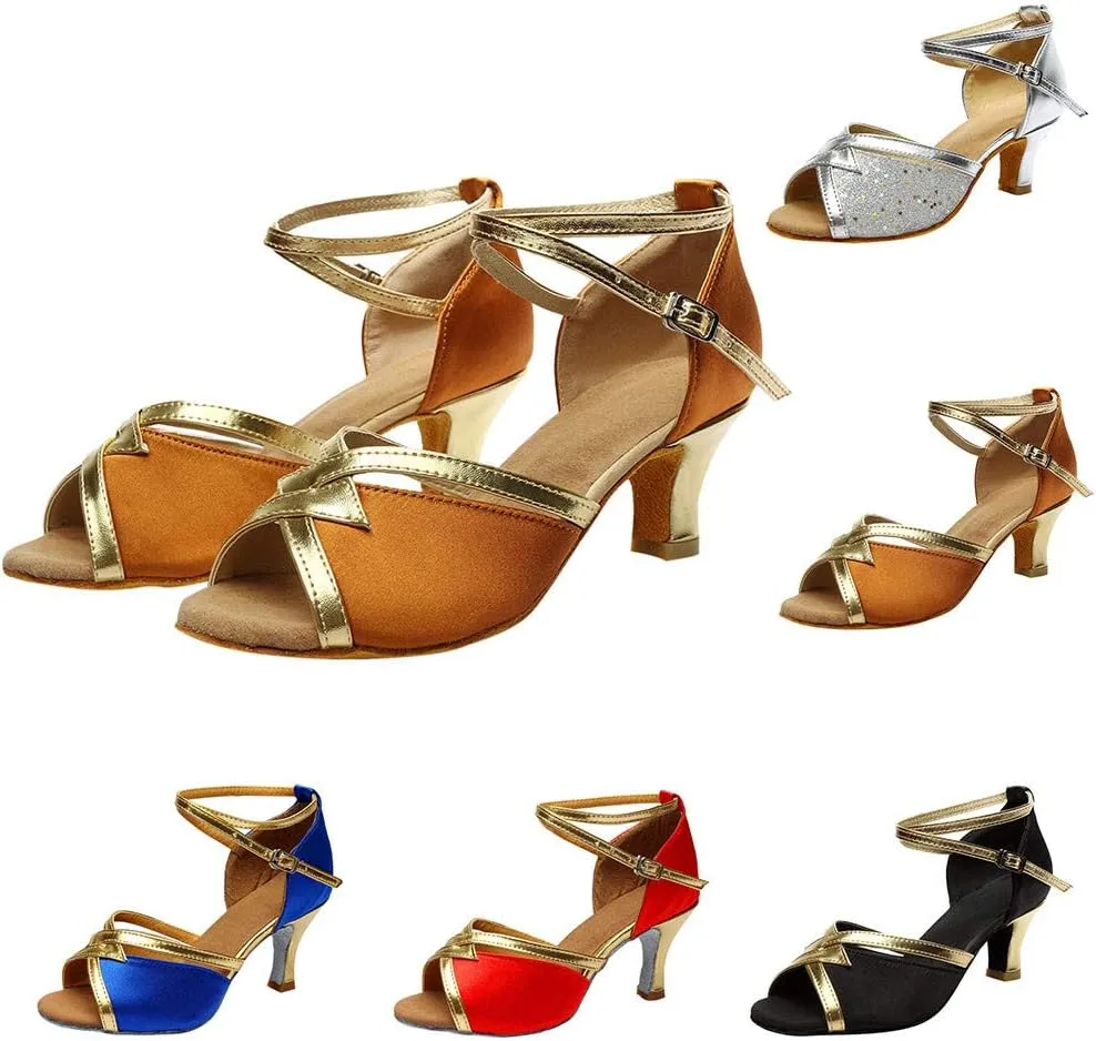 Women's Sandals Bummyo Women's Solid Fashion Rumba Waltz Prom Ballroom Latin Salsa Dance Shoes SandalsBreathable Slippers Beach Shoes Sandals Shoes Summer Shoes Casual Shoes