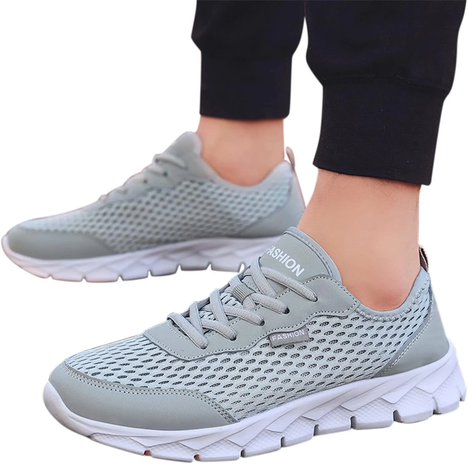 Womens Tennis Shoes Mesh Casual Slip On Shoes Waterproof Sneakers Women's Soft Sole Mesh Comfort Orthopedic White Basketball Shoe White Loafers