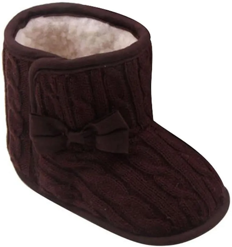 WUAI Unisex Baby Warm Winter Snow Boots Toddler Soft Sole Fur Anti-Slip Infant Prewalker Crib Shoes